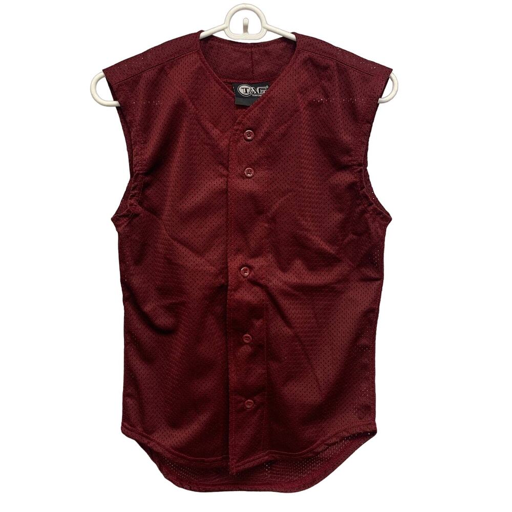 New Tag Team Youth Medium Button Down Sports Mesh Jersey Uniform Tank Top